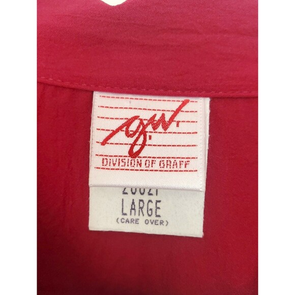 Vintage 80's Geometric Quarter Button Collared Pullover Top Sz L - Picture 10 of 14